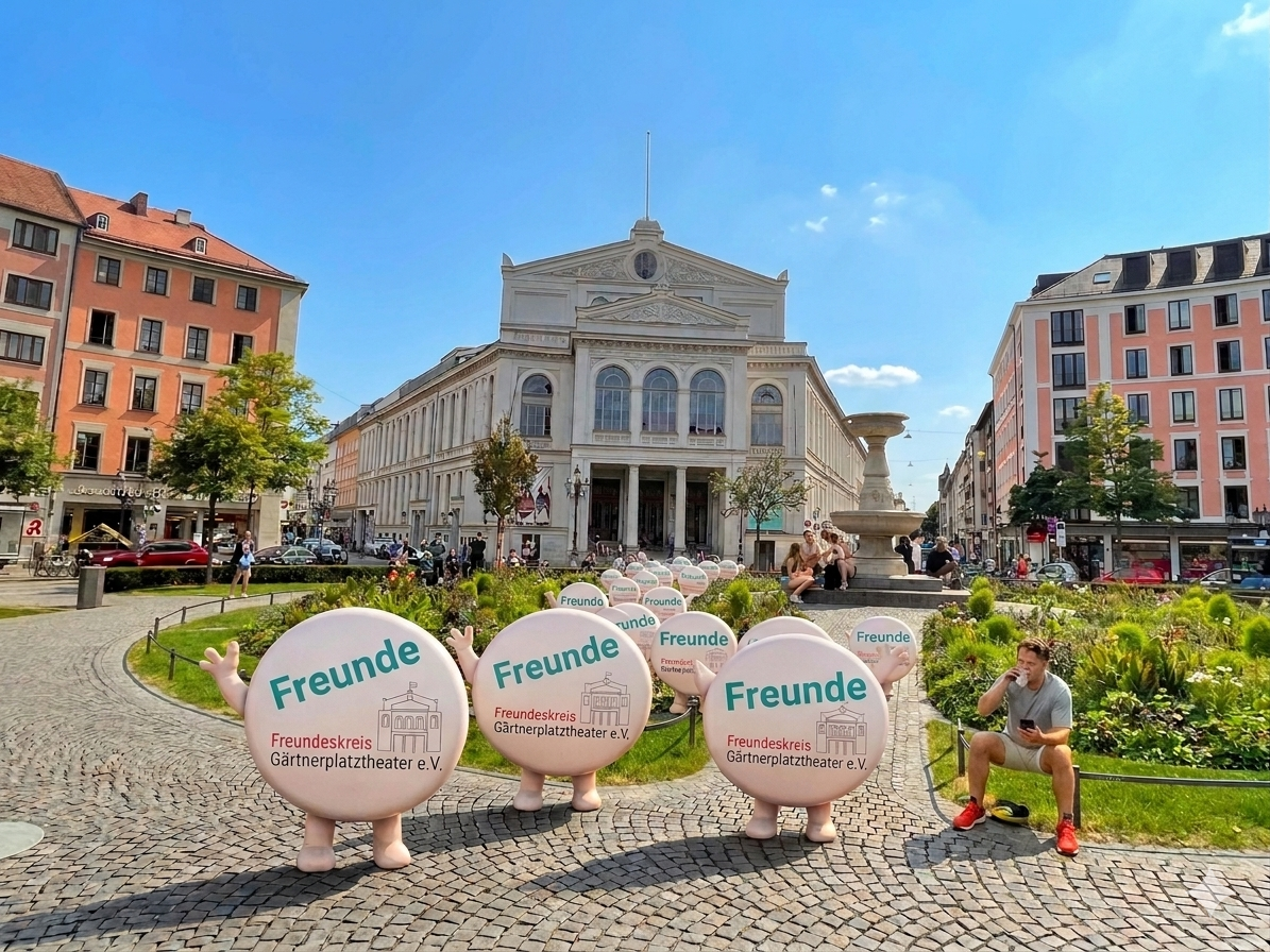 Freunde-Button laufen über den Gärtnerplatz